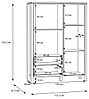 Highboard Vitrine SAITAMA mit 2 Türen in Secret Grey / Mauvella Eiche