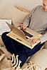 Laptop Tablet Beinauflage BFF Auflage Tablett mit Kissen Kiefer natur 