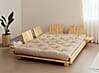SOCIAL SOFA BED mit 2 Lehnen Polster in Beige Kiefer natur 