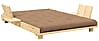 SOCIAL SOFA BED mit 2 Lehnen Polster in Beige Kiefer natur 