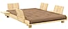 SOCIAL SOFA BED mit 2 Lehnen Polster in Beige Kiefer natur 