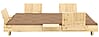 SOCIAL SOFA BED mit 2 Lehnen Polster in Beige Kiefer natur 