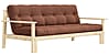 Schlafsofa UNWIND Polster Claybrown Sofagestell Kiefer massiv