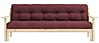 Schlafsofa UNWIND Polster Bordeaux rot Sofagestell Kiefer massiv