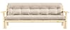 Schlafsofa UNWIND Polster Beige Sofagestell Kiefer massiv