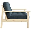 Schlafsofa UNWIND Polster Petrol Blue Sofagestell Kiefer massiv