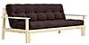 Schlafsofa UNWIND Polster Brown Sofagestell Kiefer massiv