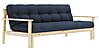 Schlafsofa UNWIND Polster Navy Sofagestell Kiefer massiv