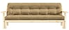 Schlafsofa UNWIND Polster Wheatbeige Sofagestell Kiefer massiv
