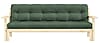 Schlafsofa UNWIND Polster Olive green Sofagestell Kiefer massiv