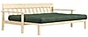 Schlafsofa UNWIND Polster Olive green Sofagestell Kiefer massiv