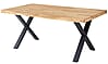 Esstisch CHRIS X 180 x 100 cm Eiche massiv Kufengestell Metall schwarz Esstisch CHRIS X 180 x 100 cm Eiche massiv Kufengestell Metall schwarz
