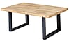 Couchtisch CHRIS U 110 x 70 Eiche massiv geölt Metallgestell U-Form