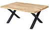 Couchtisch CHRIS X 110 x 70 Eiche massiv geölt Tischbeine X-Form