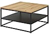 Couchtisch TILDA 75 x 75 Platte Eiche geölt Metallgestell mit Ablage