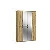 Garderobenschrank Artisan Eiche, Spiegelglas, 121x193x34 cm