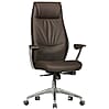 Bürostuhl Echtleder Braun Synchronmechanik Chefsessel 120kg Kopfstütze hoch