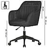 Schreibtischstuhl MIAMI Anthrazit Stoff Drehstuhl 120kg Designer Schalenstuhl mit Rollen Schreibtischstuhl MIAMI Anthrazit Stoff Drehstuhl 120kg Designer Schalenstuhl mit Rollen