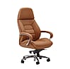 Bürostuhl Echtleder Caramel Chefsessel höhenverstellbar ergonomisch mit Armlehnen