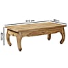 Couchtisch Akazie Massivholz 110cm Landhausstil Natur