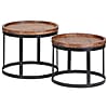 Beistelltisch-Set Akola 2er Sheesham Massivholz Metallgestell Landhausstil