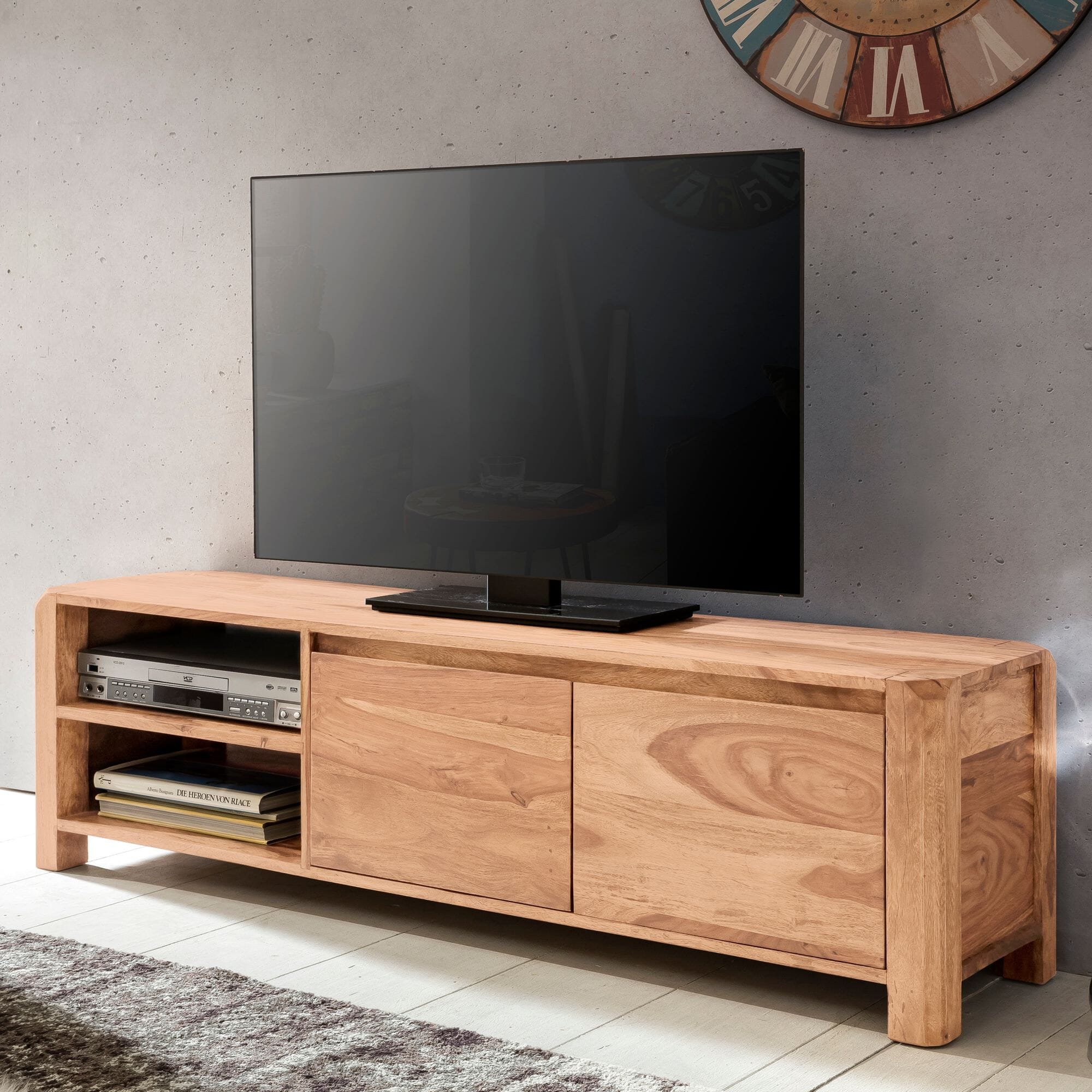 Stilvolle Tv Lowboard Massivholz Bilder
