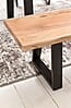 Esszimmerbank GAYA 160cm Massivholz Akazie Baumkante Landhausstil