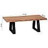 Couchtisch GAYA Massivholz Akazie Baumstamm 115x40x60cm Landhausstil
