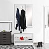 Garderobe Salerno mit Spiegel & Schuhschrank Spanplatte Weiß Modern Flur