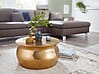 Couchtisch 60x30,5x60cm Aluminium Gold orientalisch rund Hammerschlag Design modern