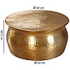 Couchtisch 60x30,5x60cm Aluminium Gold orientalisch rund Hammerschlag Design modern