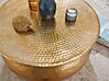 Couchtisch 60x30,5x60cm Aluminium Gold orientalisch rund Hammerschlag Design modern