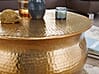 Couchtisch 60x30,5x60cm Aluminium Gold orientalisch rund Hammerschlag Design modern