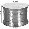 Couchtisch Aluminium Silber rund orientalisch Hammerschlag Design modern 62x41x62cm Couchtisch Aluminium Silber rund orientalisch Hammerschlag Design modern 62x41x62cm