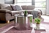 Couchtisch Aluminium Rund Silbern Orientalisch Hammerschlag Design Modern 61x40,5x61cm