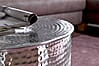 Couchtisch Aluminium Rund Silbern Orientalisch Hammerschlag Design Modern 61x40,5x61cm
