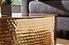 Couchtisch 75x31x75cm Aluminium Gold Orientalisch Rund Hammerschlag Modern
