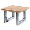 Couchtisch Akazie Massivholz Metallgestell Braun Baumkante 58x40x60cm Landhausstil