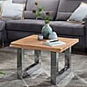 Couchtisch Akazie Massivholz Metallgestell Braun Baumkante 58x40x60cm Landhausstil