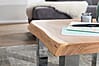 Couchtisch Akazie Massivholz Metallgestell Braun Baumkante 58x40x60cm Landhausstil