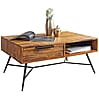 Couchtisch NISHAN Sheesham Massivholz mit Stauraum & Schublade Retro-Industrial Design Couchtisch NISHAN Sheesham Massivholz mit Stauraum & Schublade Retro-Industrial Design