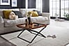 Couchtisch WL5.595 63x63cm Sheesham Massivholz Metall Industrial Braun/Schwarz
