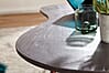 Couchtisch JAI 122x34,5x63cm Akazie Massivholz Metallbeine Kupfer Grau Modern