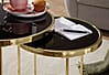 Satztisch Set COMO Metall Glas Schwarz Gold Beistelltisch Couchtisch modern