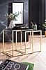 Satztisch Set CHUR Schwarz Gold MDF Metall Couchtisch Beistelltisch modern