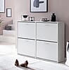 Schuhschrank WL5.829 120x81x24cm Holz Weiß 4 Fächer Schuhregal Flurschrank