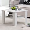 Couchtisch WL5.834 Weiß 60x42x60cm Design Holztisch mit Ablage Stauraum
