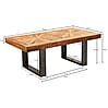 Couchtisch Mango Massivholz 105x40x55cm Industrial Design Metall Rustikal