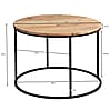 Couchtisch Akazie Massivholz Metall Rund 60x43x60cm Wohnzimmer Design