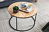Couchtisch Akazie Massivholz Metall Rund 60x43x60cm Wohnzimmer Design